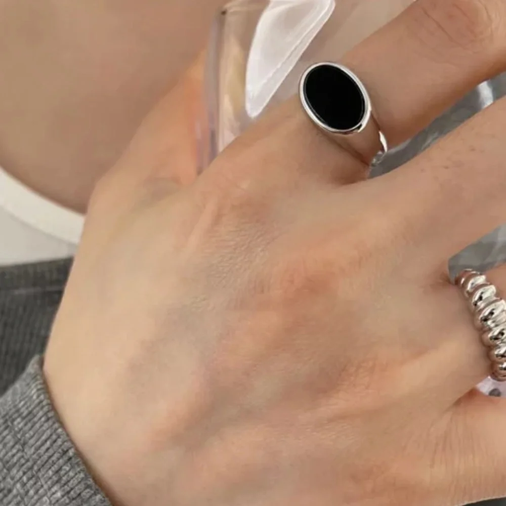 ⚡️Insta black oval sterling open ring - Picture 3 of 5